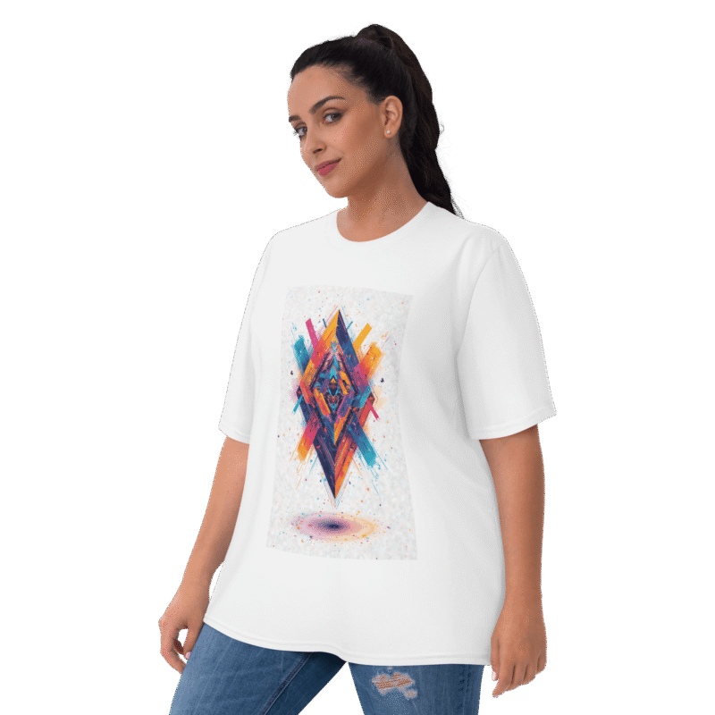 Geometric Dimensions: Stylish Women's Graphic T-Shirt - Image 6
