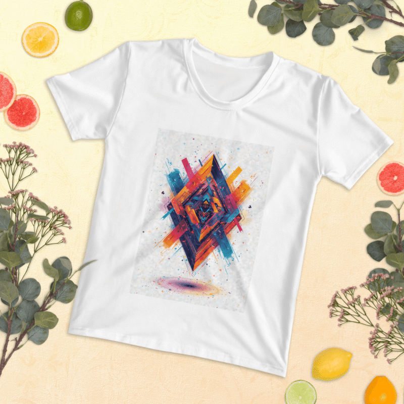 Geometric Dimensions: Stylish Women's Graphic T-Shirt - Image 8