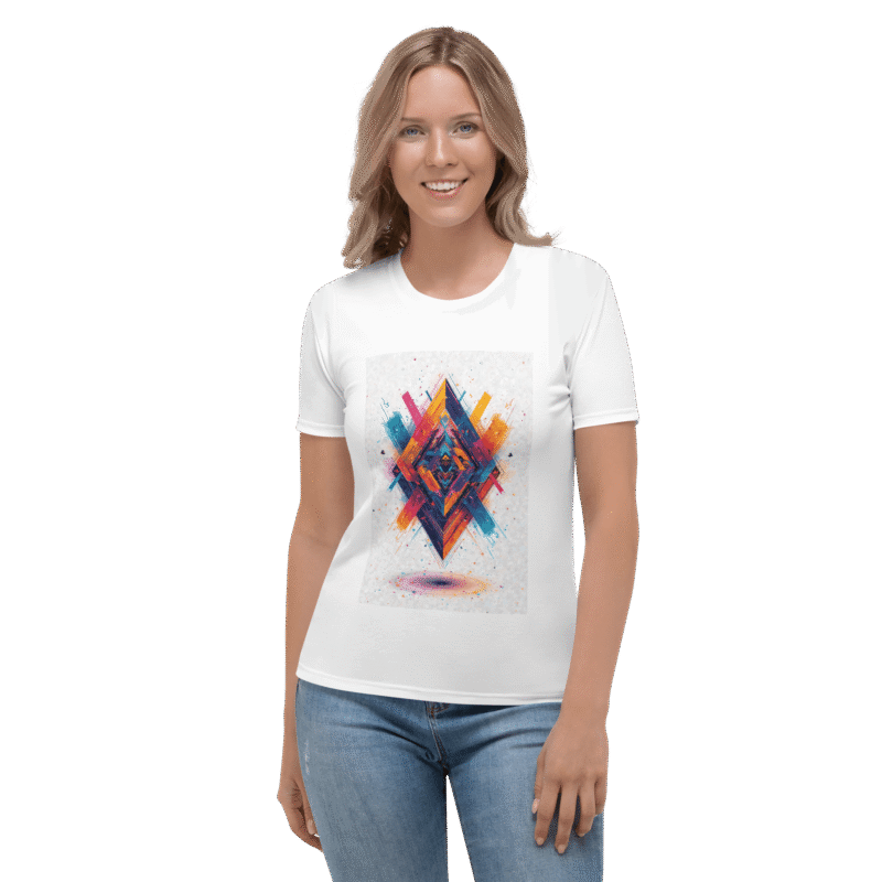 Geometric Dimensions: Stylish Women's Graphic T-Shirt - Image 9