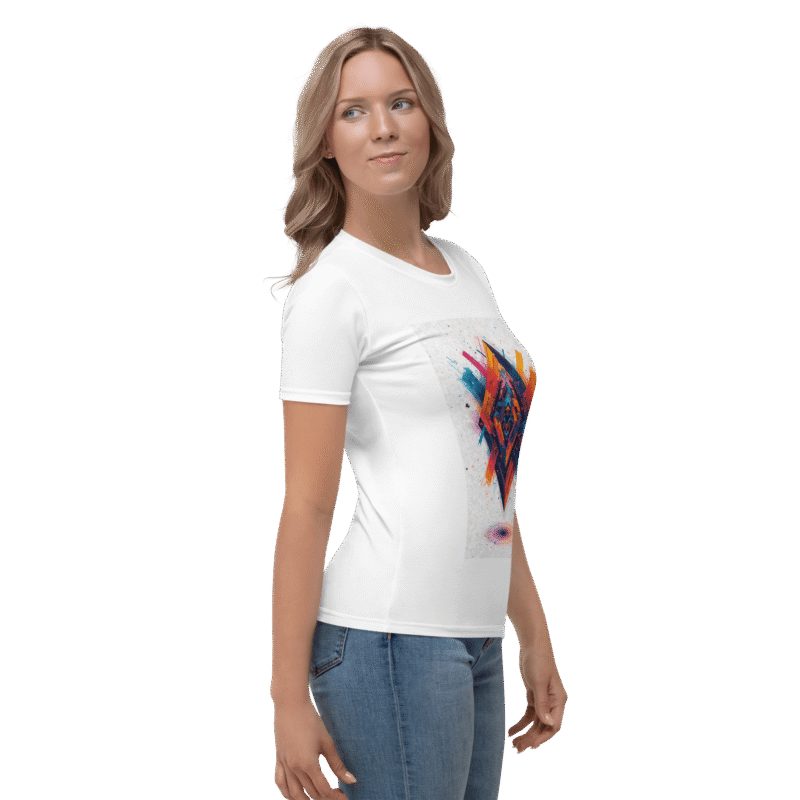 Geometric Dimensions: Stylish Women's Graphic T-Shirt - Image 3