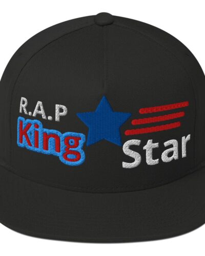 Rap King Star Flat Bill Cap - Hip Hop Royalty with Premium Embroidery & Bold Green Undervisor!