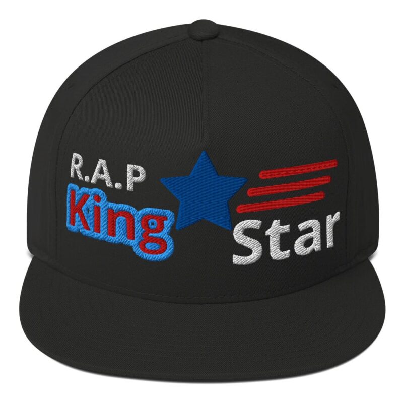 Rap King Star Flat Bill Cap - Hip Hop Royalty with Premium Embroidery & Bold Green Undervisor!