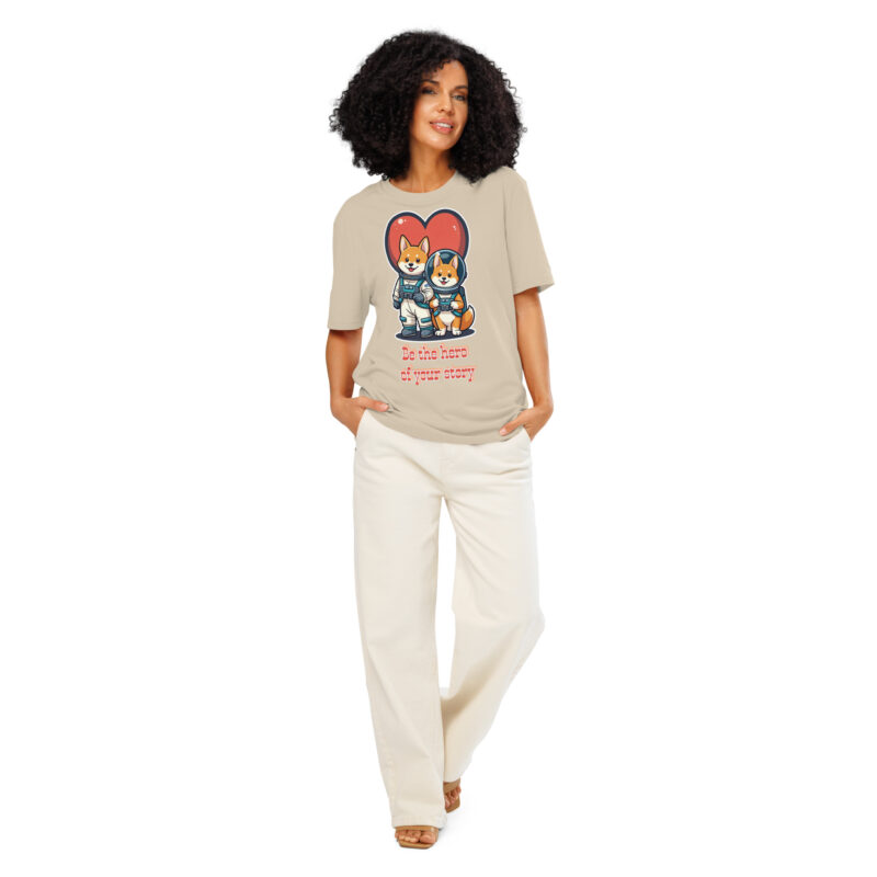 Unisex organic ribbed neck t-shirt - Image 3