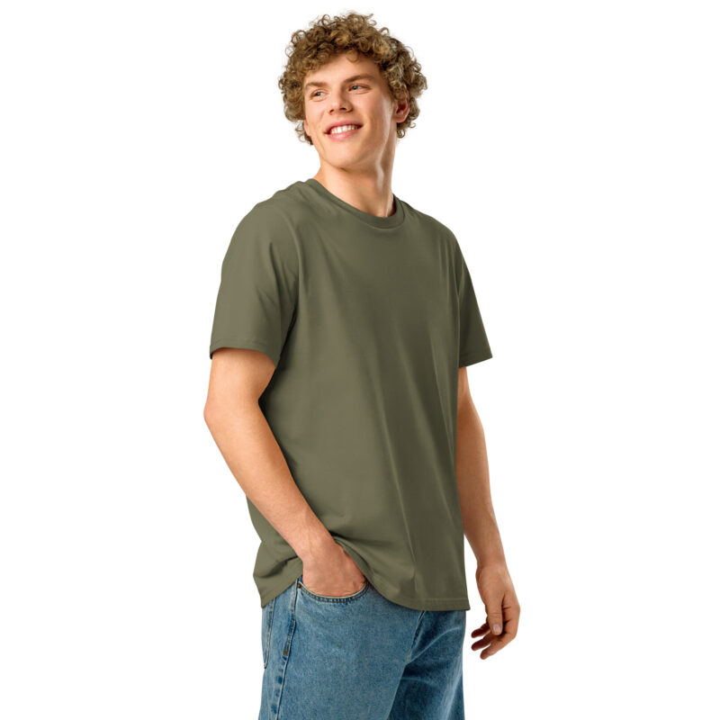 Unisex organic ribbed neck t-shirt - Image 4