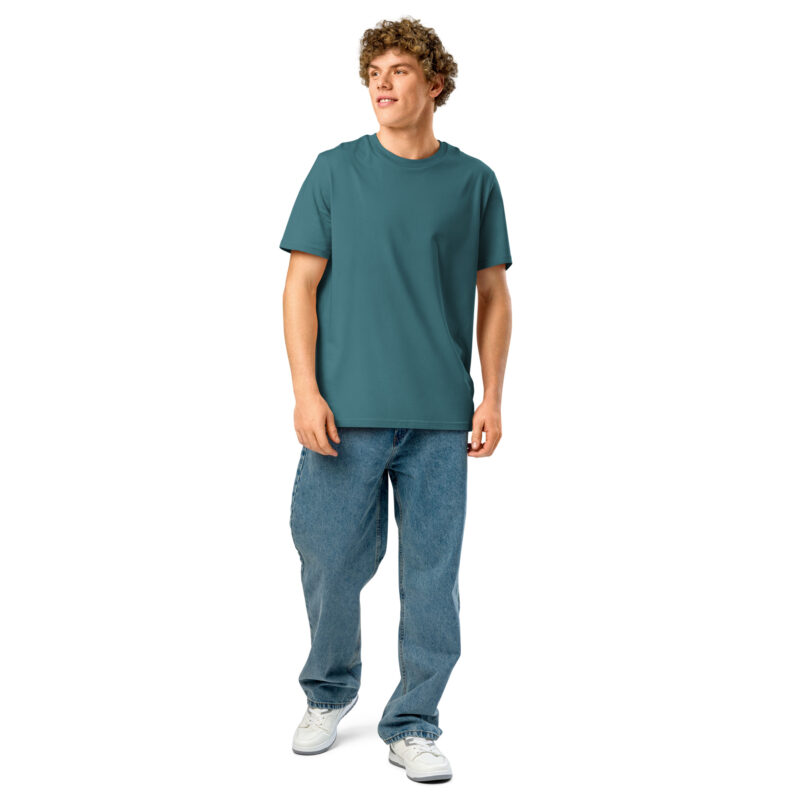 Unisex organic ribbed neck t-shirt - Image 3