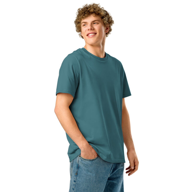 Unisex organic ribbed neck t-shirt - Image 2