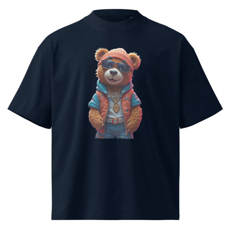 Unisex organic oversized high neck t-shirt